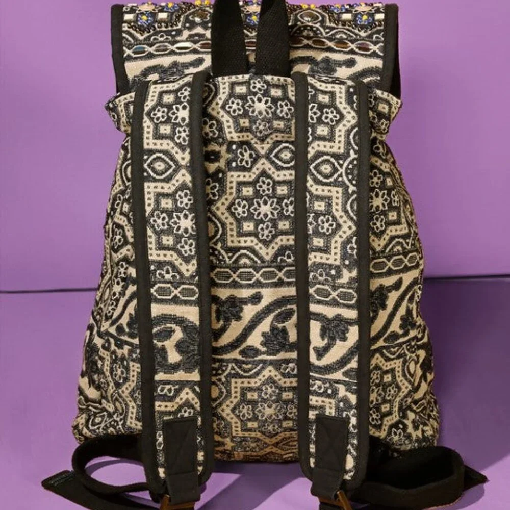 Handmade Backpack w/ a Unique Ethnic Bohemian Look - Fully Fine Cotton